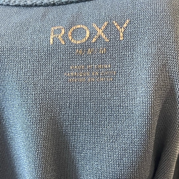 Roxy romantic senses one piece floral cream and gray bathing suit swim side tie - Picture 8 of 8